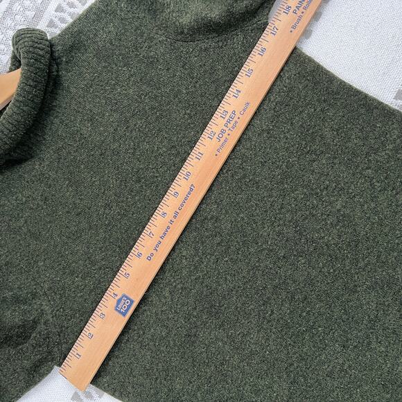 J.Crew S Turtleneck Sweater Pullover Dark Green Wool Blend Puff Sleeve Women's - Picture 4 of 10